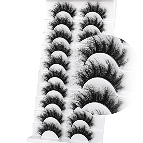 Fauk Vizon Lashes Doğal Bak FANXİTON Yanlış Eyelashes 3D 16MM Kısa Kirpikler 10 Pairs Paketi Sahte Kirpikler Multipack