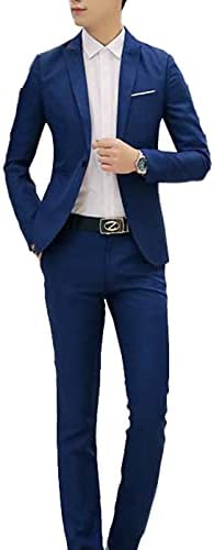 YOOJIA Erkek Takım Elbise Slim Fit Katı Resmi Iş Bir Düğme 2 Parça Takım Elbise Rahat / Resmi / Düğün Smokin