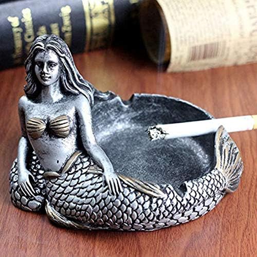 YHGTLL Yaratıcı Mermaid Küllük, Gümüş Küllük Vintage Puro Küllük Ev Dekor Bar Sigara Içenler