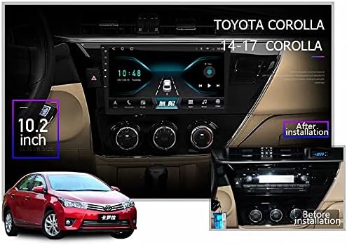 Çift Din Stereo Android Oto ile Arka Kamera DVR Araba Radyo Bluetooth GPS Dokunmatik Ekran için Toyota Carolla 2014 2015