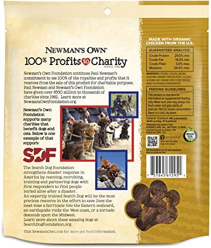 Newman'ın Kendi Organik Tavuk Tarifi Köpekler için Atıştırmalık Isırıkları, 12 oz Çanta