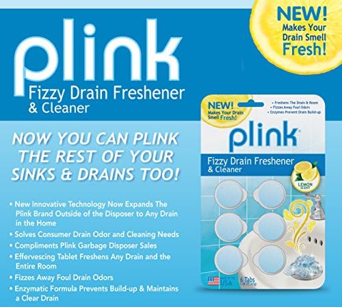 Plink Fizzy Drain Freshner, Birikmeyi Önler ve Berrak bir Drenajı Korur, Drenaj Kokusunu Giderir, Limon Kokusu, 6 Tablet