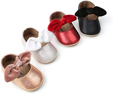 BENHERO Bebek Bebek Kız Ayakkabı Mary Jane Flats Bownot Yumuşak Deri No-Kayma Toddler Ilk Yürüteç Prenses Elbise Ayakkabı Bebek