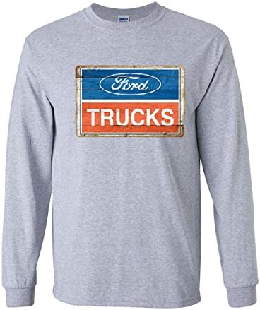 Ford Kamyon eski işareti uzun kollu T-Shirt lisanslı Ford zor inşa