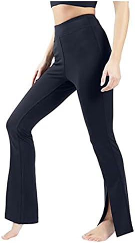 MOKINGTOP Bayan Bootcut Flare Yoga Pantolon Geniş Bacak Yüksek Bel Tayt Sıkı Egzersiz Fitness Salonu Yoga Pantolon ile Bölünmüş
