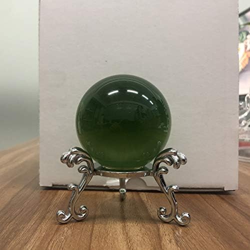 50mm / 1.96 inç Kristal Cam Topu ile Metal Standı Dekoratif Küre Ev Ofis Mağaza Fotoğraf Dekor (6 cm Yeşil)