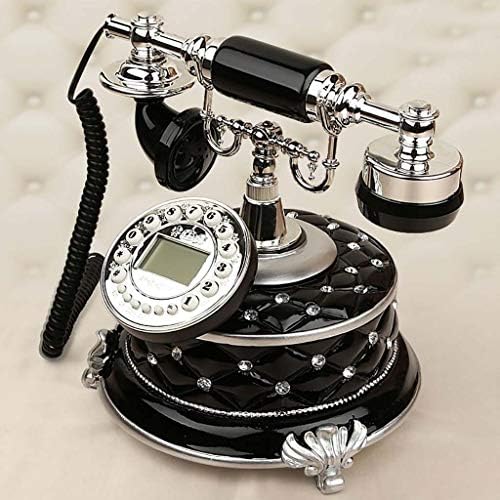 Qdıd Antika Telefon Sabit Hat, Amerikan Telefon Sabit Ofis Otel Ev ve Ofis için Vintage Retro Telefon (Renk: Siyah, Boyut: