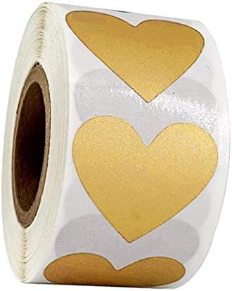 DYNWAVE 300pcs 1 Kalp Etiketler Etiketler Mühürler Çanta, Kutu,Zarf,Hediye Ambalajında Kullanın-Altın