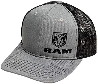 RAM Kamyonlar Snapback Fırçalanmış Pamuklu Dimi Kumaş kamyon şoförü şapkası Erkekler için Heather Gri / Siyah