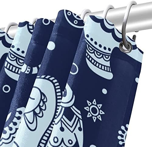 Lilibeely Su Geçirmez Yıkanabilir Polyester Kumaş Dekor Set 12 Hooks Yüzükler Duş Perdeleri için Konuk Banyo Fil Mor Hint 66