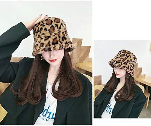 CHNOI Kadife Kova Şapka Peruk Kadınlar için Sentetik Uzun Dalgalı Kıvırcık Kış Geniş Kenarlı Kova Şapka Peruk All-in-one Peruk