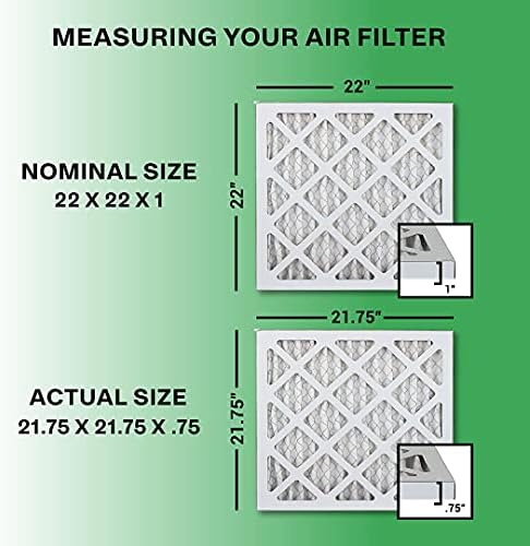 Filterbuy 22x22x1 Hava Filtresi MERV 8, Pileli HVAC AC Fırın Filtreleri (2'li Paket, Gümüş)