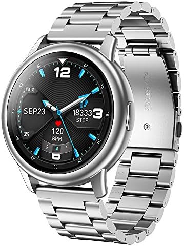 Smartwatch IP68 Su Geçirmez nabız monitörü spor akıllı saat Erkekler için Android ıOS 30 Gün Bekleme spor saat (Renk: Gümüş