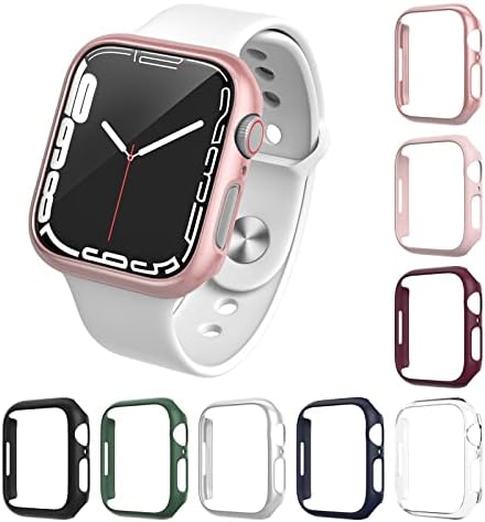 8 Paket Apple Watch 45mm Kılıf, Wiki VADİSİ Ultra İnce Kapak Ekran Koruyucu Yok Apple Watch Serisi 7 45mm ile uyumlu, iWatch