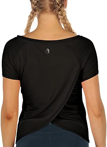 ıcyzone Egzersiz T-Shirt Kadınlar için-Spor Koşu Yoga Atletik Gömlek Raglan Kısa Kollu Tops