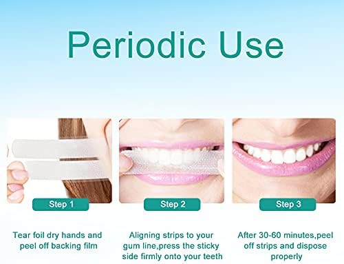 Diş Beyazlatma Şeritleri, 28 Şerit/14 Set Diş Beyazlatma Kiti, Tütün ve Kahve Lekelerini Çıkarmak için %6 HP Kaymaz Diş Şeritleri