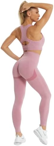 JOJOANS kadın Egzersiz Kıyafeti 2 Adet Dikişsiz Yoga egzersiz Seti Yüksek Bel Tayt Spor Sutyeni Spor Giyim Setleri