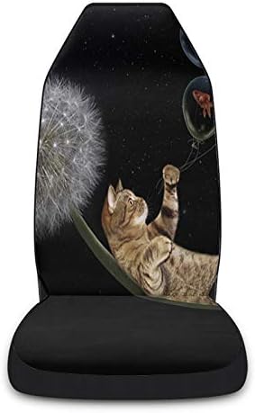 Araba Koltuğu Kapakları Komik Kedi Ön klozet kapağı Koruyucular Karahindiba Goldfish ile Evrensel Fit için Araba / Kamyon /