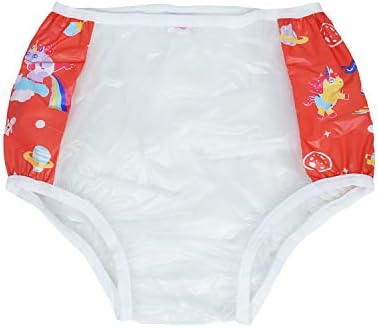 Dadious Yetişkin Bebek İnkontinans Elastik Bant Plastik Su Geçirmez Pantolon PVC Pantolon Mor (L)