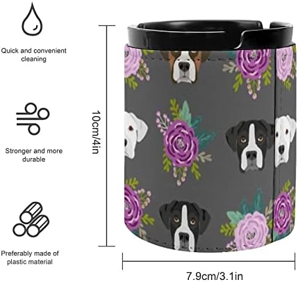 Boxer Köpekler Ve Çiçek Modern Puro Küllük Deri Plastik Sigara Kül Tutucu Taşınabilir Araba Veya Açık Ev Ofis İçin