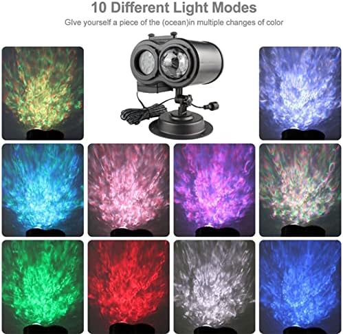 LED noel projektör ışıkları okyanus dalgası ışık projektör ile 16 slaytlar desenler 10 renkler su geçirmez açık kar taneleri