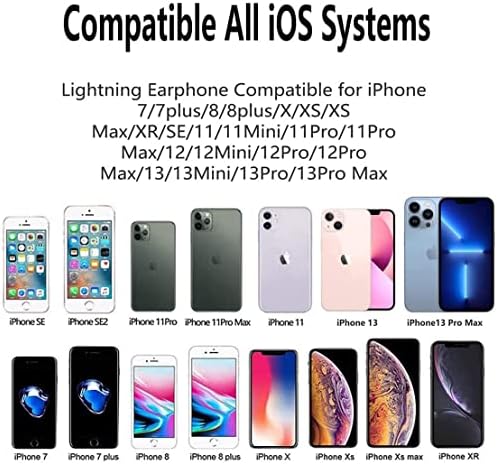 Yıldırım Konnektörlü iPhone Kulaklıkları [Apple MFi Sertifikalı] (Dahili Mikrofon ve Ses Kontrolü) iPhone 13/12/SE/11/XR/XS/X/7/7