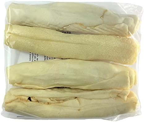 Beyaz Ham Deri Retriever Çubukları, Brezilya Ürünü, 9 inç Uzunluğunda, Paket başına 4 Sayım