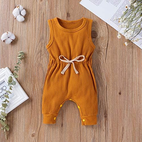 Luyuedexye Yenidoğan Erkek Bebek Kız Kolsuz Romper Tulum Düz Renk Bodysuit Bebek Yaz Pijama Giysileri
