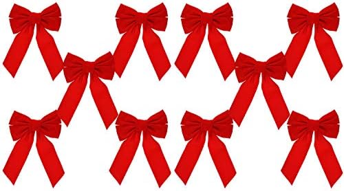 Bir Tatil kutlamak Kırmızı Kadife Noel Çelenk Yay, 10 Set-Boyutlar 9 W X 13 L-Noel Çelenk için harika, Büyük Hediyeler, Partiler