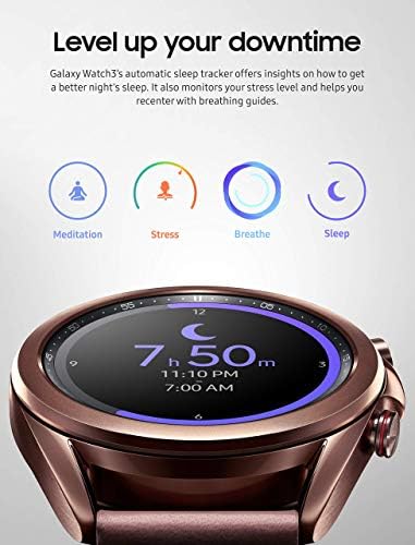 Samsung Galaxy Watch 3 (41mm, GPS, Bluetooth, Kilidi Açılmış LTE) Gelişmiş Sağlık İzleme, Fitness İzleme ve Uzun Ömürlü Pil