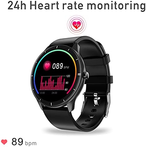 QFSLR akıllı saat, 1.28 Dokunmatik Ekran Smartwatch, spor Izci ile nabız monitörü, vücut Sıcaklık Ölçümü Kan Basıncı Spo2 Su