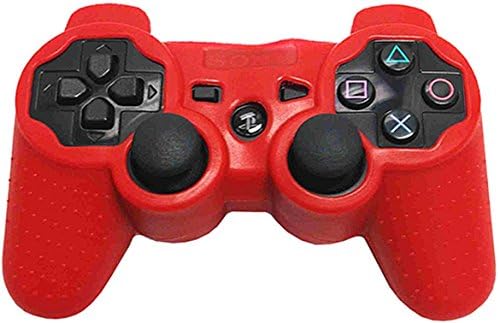 Cilt Silikon Kavrama Kapak Kılıf Sony PS3 Controller Playstation 3 Dualshock Kablosuz Oyun Kontrolörleri (Kırmızı)