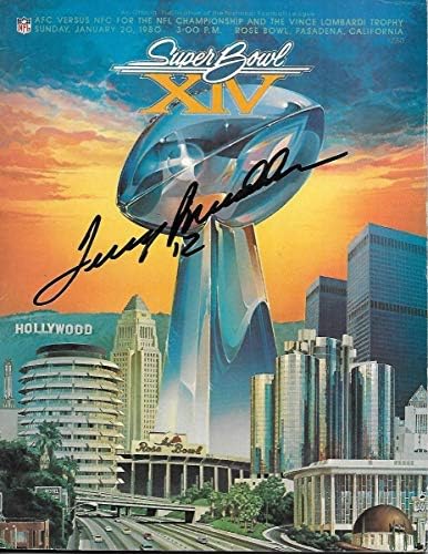 Terry Bradshaw İmzalı Super Bowl XIV Programı JSA Tanık-İmzalı NFL Dergileri