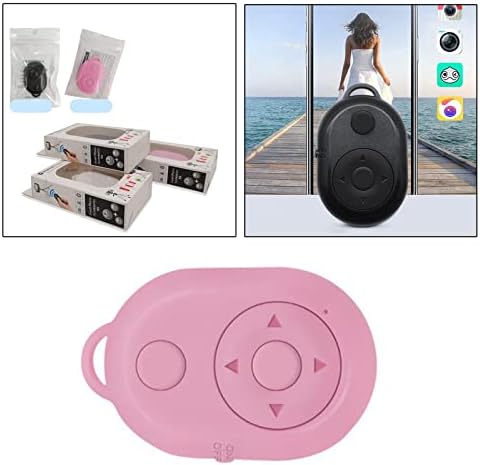Fotoğraflar Videolar için Homyl Taşınabilir Bluetooth Kamera Deklanşör Uzaktan Kumanda Kablosuz Selfie Düğmesi Clicker-Pembe
