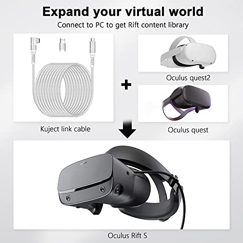 Oculus Quest 2 Bağlantı Kablosu için uyumlu 20FT USB 3.0 Tip C'den C'ye, Kuject Naylon Örgülü Uzun PC Bağlantı Güç Veri Uzatma