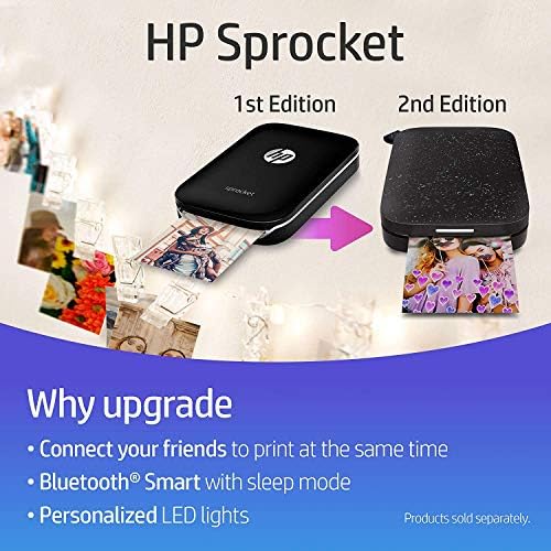 HP Sprocket Taşınabilir Fotoğraf Yazıcısı, Sosyal Medya Fotoğraflarını 2x3 Yapışkan Destekli Kağıda Yazdırın-Kırmızı (Z3Z93A)