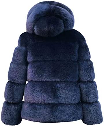 YunZyun kışlık mont Kadınlar için Artı Boyutu, kadın Sahte Vizon Kış Kapşonlu Yeni Faux Ceket Sıcak Kalın Giyim Ceket Hediye