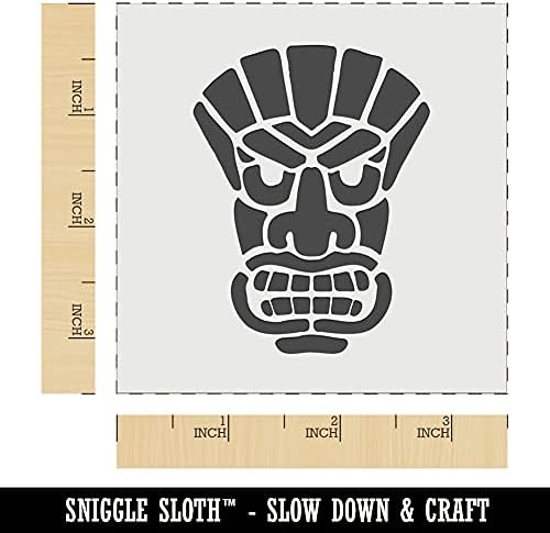 Tiki Maskesi Hawaii Luau Duvar Çerez DIY Zanaat yeniden kullanılabilir Şablon-3.5 İnç