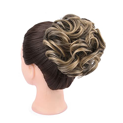 GİRLSHOW Dağınık Kıvırcık Büyük Saç Scrunchies Hairpieces 2.82 ons Saç Bun Uzantıları Sentetik Donut Updo Saç Parçaları Kadın