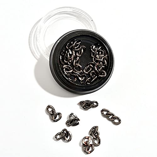Siyah Manikür Aksesuarları Makaralı zincir Altın Tırnak Takılar 3D Nail Art Süslemeleri Nail Art Metal Zincirler Tırnak 3-Bölüm