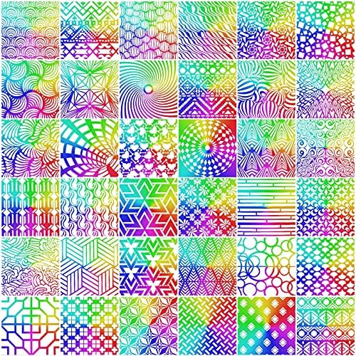 Tinlade 36 Adet Geometrik Şablonlar Boyama Şablonları Mandala Sanat Çizim Şablon Şablonları Scrapbooking Çerez Çini Mobilya
