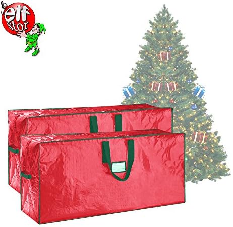 Elf Stor 83-DT5524 Noel Saklama Torbaları-Her Bir Torbada 7.5 Metrelik Yapay Bir Ağaç için İki Büyük Set, Kırmızı 2'li Paket