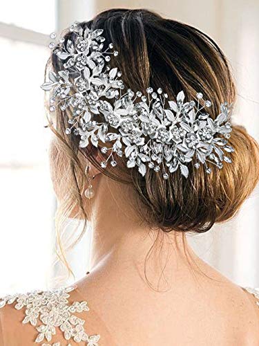 AMORARSİ Gelin Başlığı Gümüş Rhinestone Düğün Bandı Kristal Saç Aksesuarları Düğün Saç Bantları Gelinler için