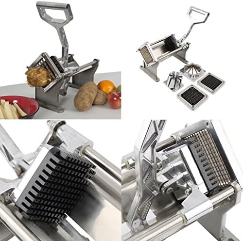 KCHEX Fransız Fry Patates Basın ayarlanabilir Kesici Set Meyve Sebze Ticari Dilimleme Kesme W / 4 Bıçakları