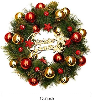 15.75 Noel çelenk dekoratif parlak top kapı çelenk yapay çelenk ev Festivali süsler için