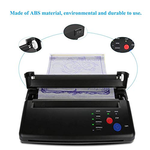 Dövme Transfer Yazıcı Makinesi, Taşınabilir Siyah Şablon Termal Fotokopi Yazıcı Makinesi A5 A4 Kağıt Seti Seti, şablon Kağıt