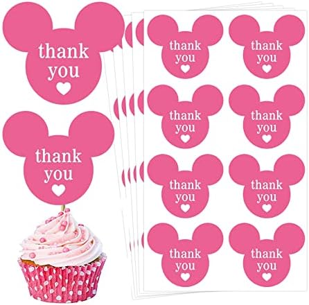 2.25 x 2 2022 Yeni Trend Mickey bir Fare Kulak Çıkartmaları, Sevgililer Günü Mickey / Minnie Teşekkür Ederim Çıkartmalar, Teşekkür