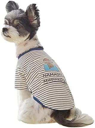 MİMİNKO Köpek Gömlek-Çizgili Köpekler T Gömlek ile Baskılı Namaste Yoga Gömlek için Küçük ve Orta Irkları-Sevimli Köpek Giysileri