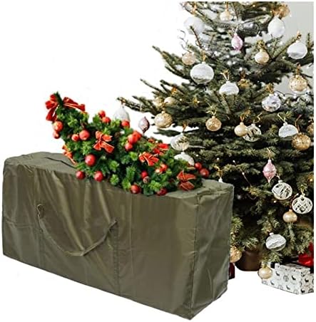 LIXXY Noel Ağacı Çanta Kolları Noel Ağacı Saklama Torbaları Yeşil Su Geçirmez Polyester Yastık Noel Ağacı Kılıf Çanta 122x39x55/