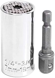 NSHDR Evrensel Tork Anahtarı Kulaklık Soket Kol 7-19mm Güç Matkap Cırcır Burç Anahtarı Anahtar Çok El Aletleri (Renk: B)